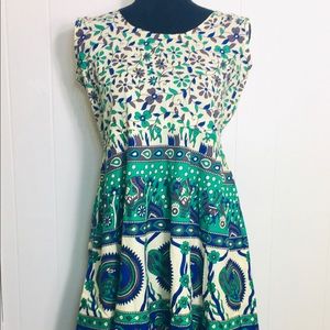 New Handmade cotton sleeveless knee length dress